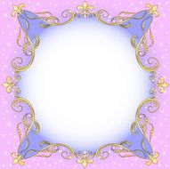 light background with gold (en) an ornament and stars