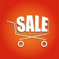 Sale poster with a basket vector illustration