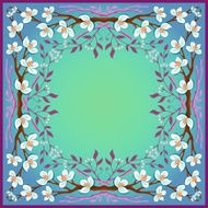 Ornate spring card with blossom branches N2