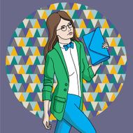 Hand-drawn fashion model N3
