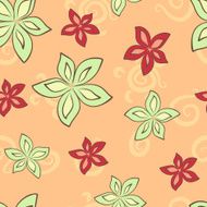 seamless pattern with green and red lily N2