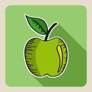 Hand drawn green apple fruit illustration EPS10 vector file