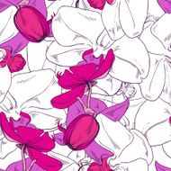 seamless pattern of delicate orchids