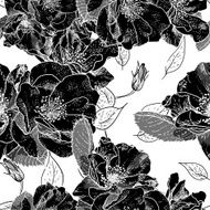 Beautiful Monochrome Seamless Floral Pattern