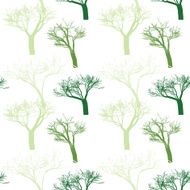 seamless pattern with randomly spaced trees