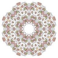Round floral ornamental frame vector illustration