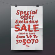 Sale poster with percent discount N3