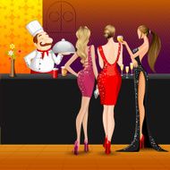 Women in party with Cook