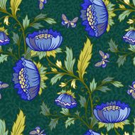 Floral background with butterflies and flowers N2