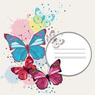 Vector illustration with butterflies N2