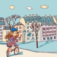 Young girl with a bicycle N4