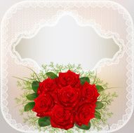 card with red roses
