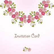 Invitation card with floral background