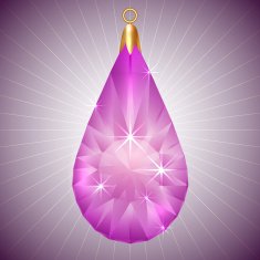 Vector precious purple diamond pendant with gold setting