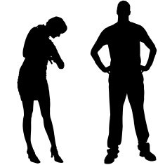 Vector silhouettes man and women N4