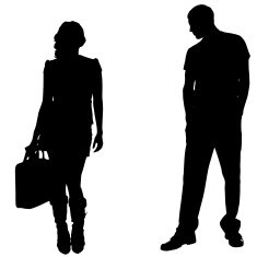 Vector silhouettes man and women N5