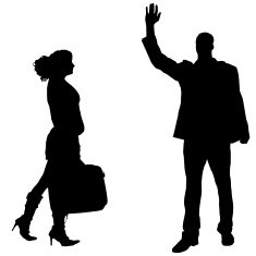 Vector silhouettes man and women N6