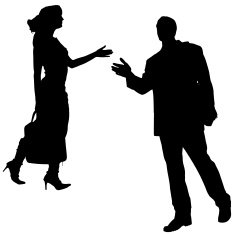 Vector silhouettes man and women N7