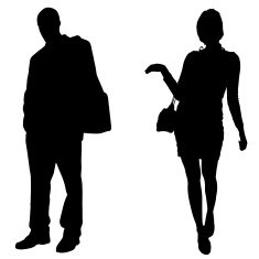 Vector silhouettes man and women N8