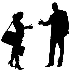 Vector silhouettes man and women N9