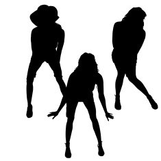 Vector silhouette of a woman N624