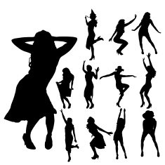 Vector silhouette of a woman N628