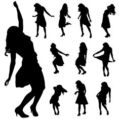 Vector silhouette of a woman N629