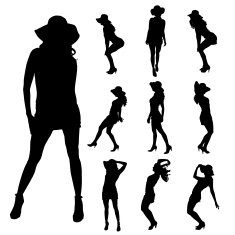 Vector silhouette of a woman N630