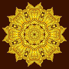 Vector texture with abstract flowers gold