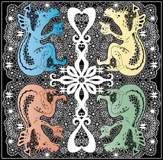 Dragons lace pattern abstract decoration