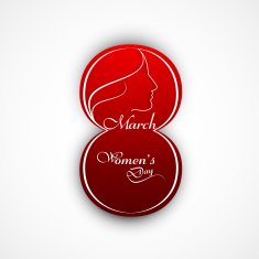 Happy Women's Day background card with text 8th March design