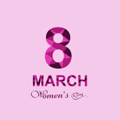 Beautiful happy women's day for 8 march text holiday
