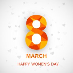 Happy Women's Day background with stylish colorful text 8th March