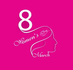 Happy Women's Day greeting card background for lady face