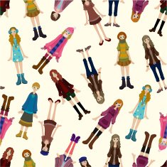 seamless young girl pattern N2