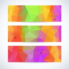 Abstract vector mosaic banners N34