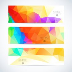 Abstract vector mosaic banners N35
