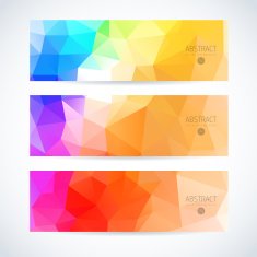 Abstract vector mosaic banners N36