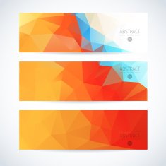 Abstract vector mosaic banners N37