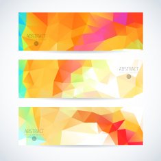 Abstract vector mosaic banners N39