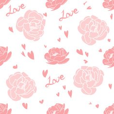 Seamless pattern with pink roses N3