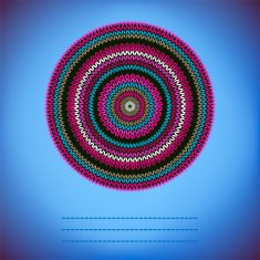 Cover Background with Ornamental Round Knitted Pattern Style Ci