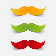 realistic design element mustache N23