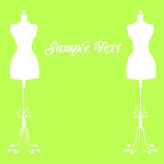vector vintage tailor's mannequin with size measurements N3