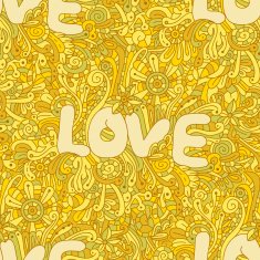 Vector seamless love texture with abstract flowers N10