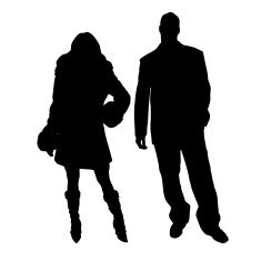 Vector silhouettes man and women N16
