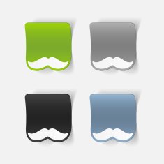 realistic design element mustache N24