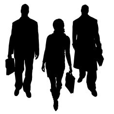 Vector silhouette of businessman N4