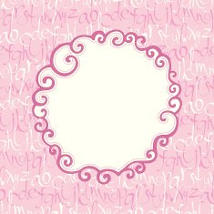 Seamless pattern with hand drawn letters and frame for text
