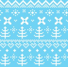 Winter Norwegian seamless knitting pattern ( blue & white )